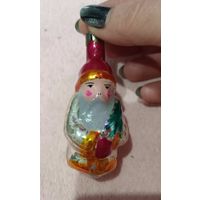 Ёлочная игрушка, стекло. Дед мороз, амальгама