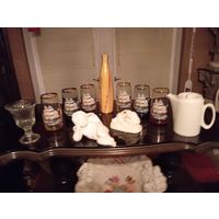 - Сливочник Чехословакия , Фужеры 6 шт Германия , Ваза ,Чаша , Лепные Ангел и Статуэтка НЮ ГРАЦИЯ реплика Микеланджело