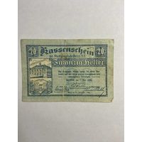20 геллеров (нотгельды) 1921 г. Австрия.-0812