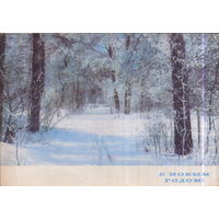 Подписанная открытка 1970г. "С Новым годом! Зимний лес" фото Г. Костенко