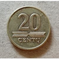 Литва 20 сентов 1998 год, KM# 107 ю