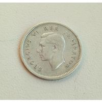 3 пенса 1937, Британская Южная Африка, Король Георг VI, серебро.