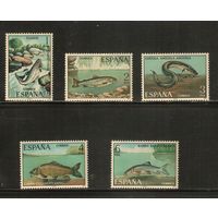 Испания-1977(Мих.2289-2293) , **  ,  Фауна, Рыбы,(полная серия)