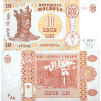 Молдова 10 лей 2015 UNC П1-361