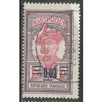 Мартиника. Островитянка. Надпечатка нового номинала. 1922г. Mi#82.
