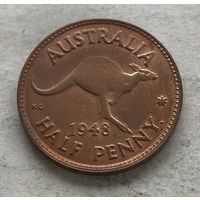 Австралия пол-пенни 1948 Георг VI (Перт - с точкой)