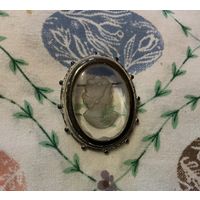 Брошь Камея Италия стекло Чехия антик
