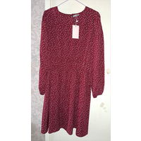 Платье в горошек легкое, бордо, р.50-52, новое