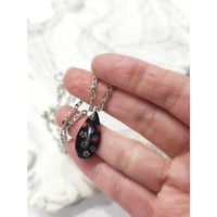 Кулон из стекла в технике милефиори, ручная работа (черный)