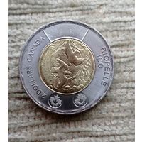 Werty71 Канада 2 доллара 2023 г Жан Поль Риопель 100 лет