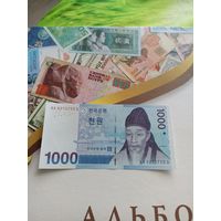 Южная Корея 1000 вон 2007 год(серия АА)