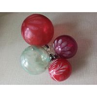 Ёлочные игрушки "ШАРИКИ" (СССР), стекло, подвес. Цена за все.