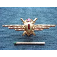 Нагрудный знак летной классности н.1 1950-х гг. Латунь, эмали, винт. Состояние.