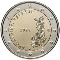 2 евро 2023 Финляндия Социальные и медицинские службы UNC из ролла
