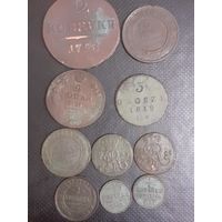 Монеты РИ и польша 10 шт.