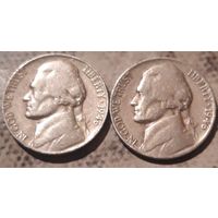 5 центов  1946 Р или D США Джеферсон