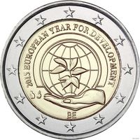 2 евро 2015 Бельгия Европейский год развития UNC из ролла