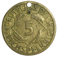Германия 5 рентенпфеннигов, 1925 (J)