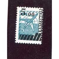 Казахстан. Надпечатка 5.00 на 6к.    1992 год