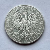 Монета СЕРЕБРО Польша 10 злотых 1933 год Ядвига ОТЛИЧНЫЕ