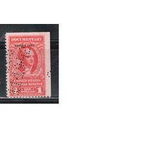 США-1942(Скотт. R348) , гаш.  , REVENUE, Служебные марки, Надп.