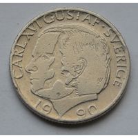 Швеция, 1 крона 1990 г.