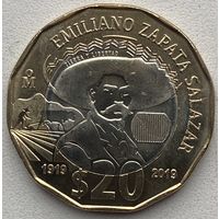 Мексика 20 песо 2019 г. Сапата Эмилиано Салазар