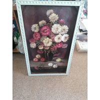 Старинная живопись маслом на Двп, с двух сторон, торги с Рубля