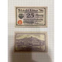Нотгельд 25 пфеннигов. Германия. Веймарская республика Линц-0201