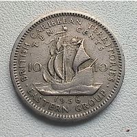 Восточные Карибы 10 центов, 1956  5-1-12