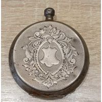 Серебренный корпус карманных часов Ancre Ligne Droite 16 Rubis.