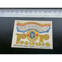 Германия-нотгельд  10 пфеннингов  1922 Лааге. Reutergeld Laage.