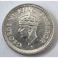 1/4 рупии 1945 год, серебро, Индия.