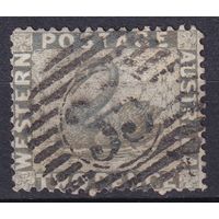 146.Aust. Великобритания. Австралийские штаты. Западная Австралия. Чёрный лебедь. Стандарт. 1888 г. 2p. Mi.#32.