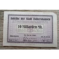 Werty71 Германия 10 миллиардов марок 1923 банкнота Гроссгельд  Эшерсхаузен Нижняя Саксония