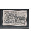 США-1959, (Мих.753),  ** , Невада, Добыча серебра, Лошади(одиночка)