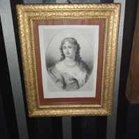 Старинная гравюра в рамке . 19век.