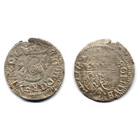 Шеляг 1615, Сигизмунд III Ваза, Вильно. Остатки штемпельного блеска, хорошее состояние