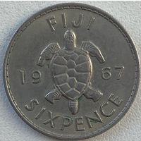 Фиджи 6 пенсов 1967 г. Состояние