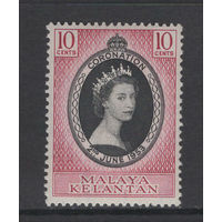 1953 Британская МАЛАЙЯ /MALAYA Kelantan* Коронация Королева Елизавета II  SG#82