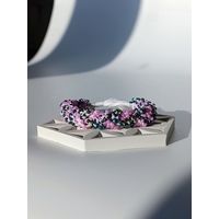 Широкий вязаный браслет из бисера