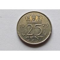 Нидерланды. 25 центов 1979 года.