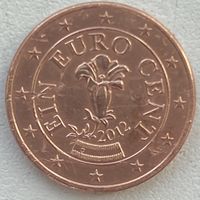 Австрия 1 евроцент 2012 г.