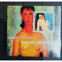 ГВИНЕЯ БИССАУ 2001  КУЛЬТУРА ИСКУССТВО КАРТИНЫ ОБНАЖЁННЫЕ     MNH
