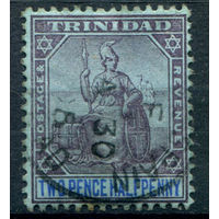 Британские колонии - Тринидад - 1901/06г. - Британия, 2 1/2 P - 1 марка - гашёная [Mi 50]. #4-B5-136-A-1