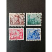 ГДР 1953 Серия марок "700 лет городу Франкфурт-на-Одре" (гашение без клея со следами от наклеек) Mi.358-361 каталог 11.00 евро