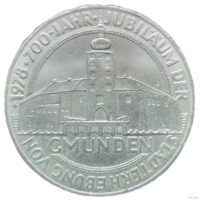 100 шиллингов 1978 Австрия Серебро 24 грамм 640 пробы 0,494 унции! 700 лет городу Гмунден! ВОЗМОЖЕН ОБМЕН!