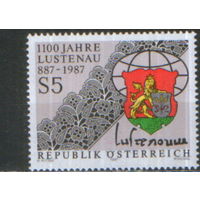 Полная серия из 1 марки 1987г. Австрия "1100 лет городу Лустенау" MNH