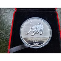 Китай! Серебро 999 пробы 100 грамм 3,215 унции! Частный выпуск 10 лет компании ZFSW! ВОЗМОЖЕН ОБМЕН!