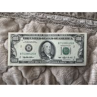 Банкнота 100 долларов сша старого образца 1990г